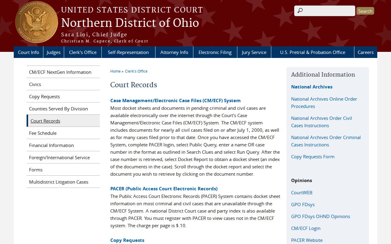 Geauga County court records federal court comparison