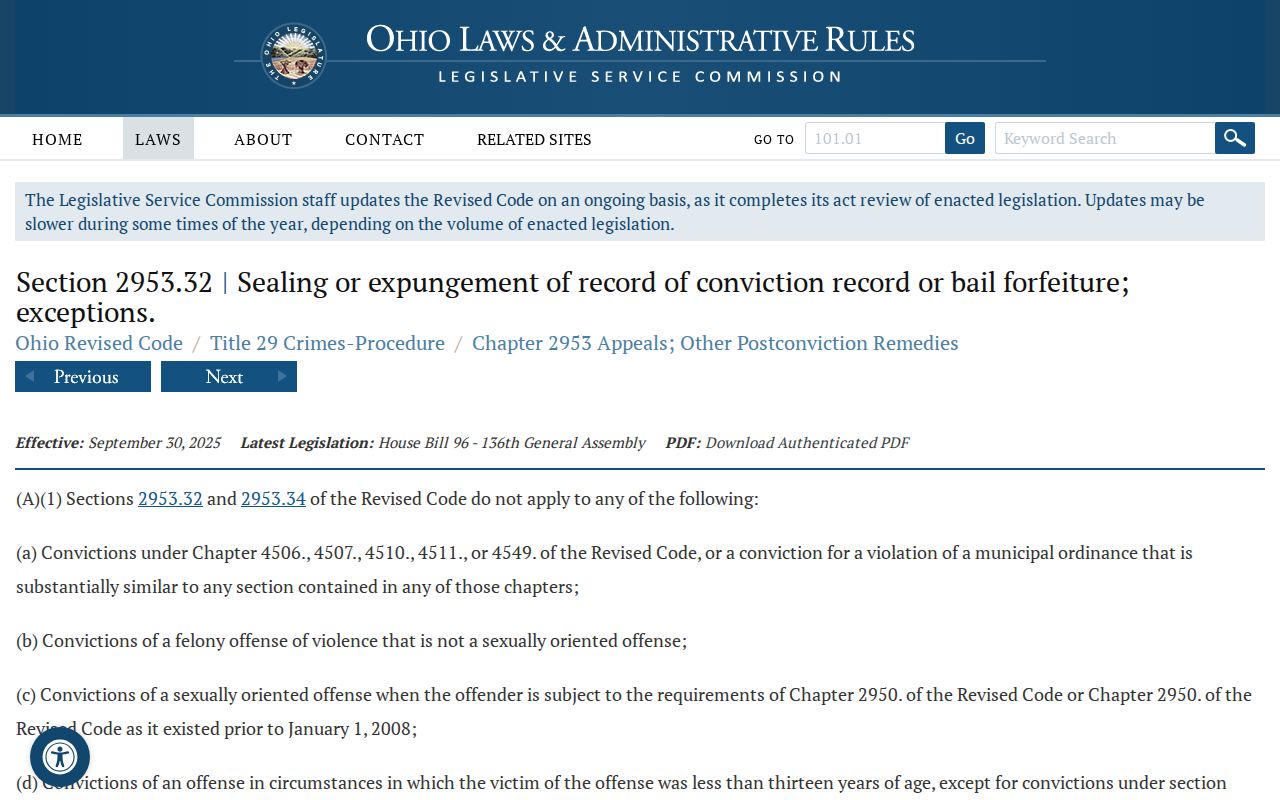 Geauga County criminal docket sealing access source from Ohio law