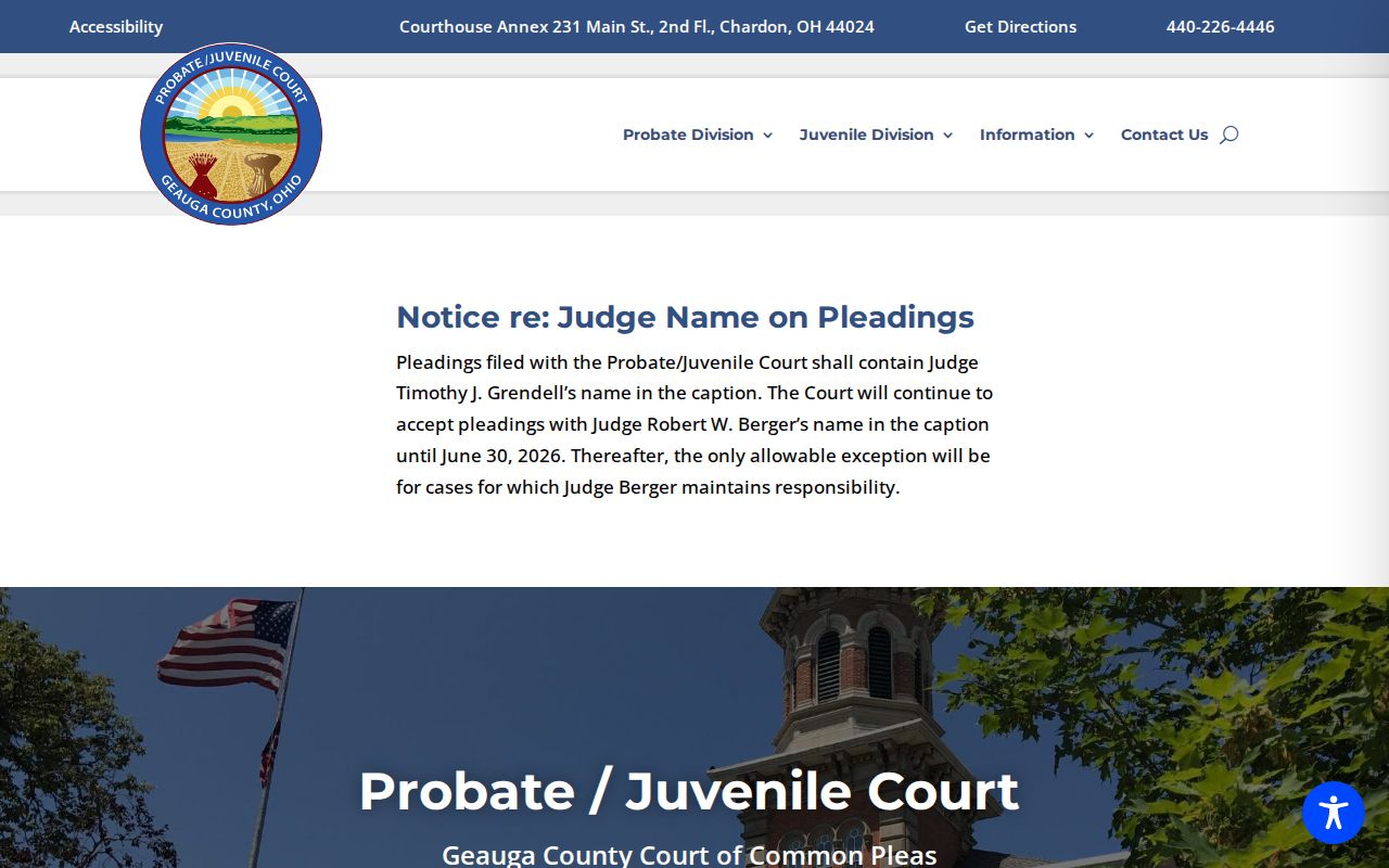 Geauga County court docket Probate and Juvenile Court