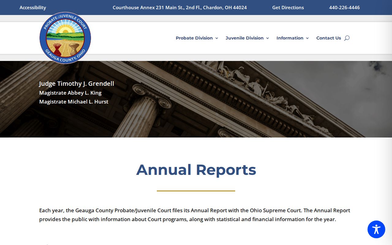Geauga County court docket Probate and Juvenile annual reports